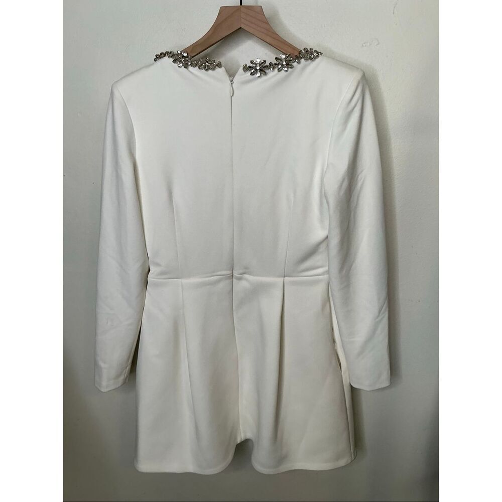 Nadine Merabi Kimberly Jeweled Dress | White in 8 - Picture 6 of 12